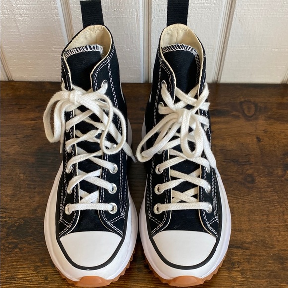 Converse Run Star Hike Platform Sneaker Hi-Top Black/White/Gum 5.5 - Picture 4 of 10